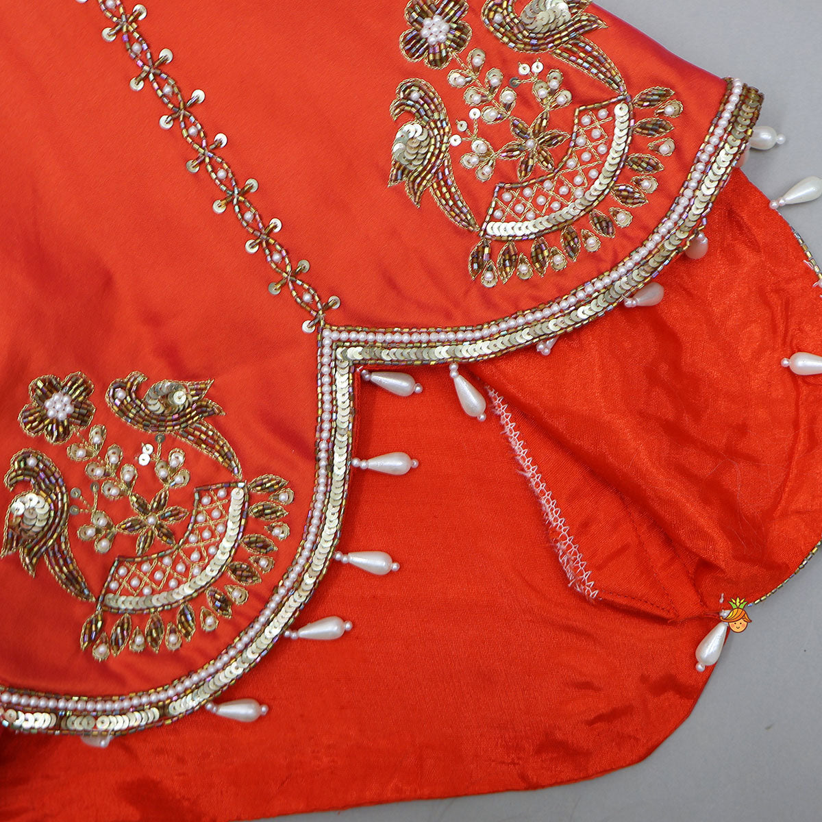 Scalloped Hem Kurti And Palazzo With Matching Dupatta