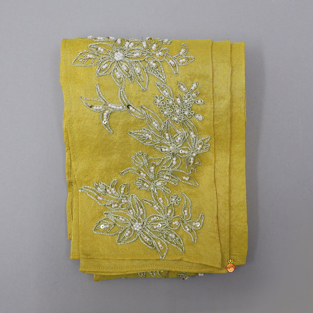 Pre Order: Pleated Top And Lehenga With Contrasting Dupatta