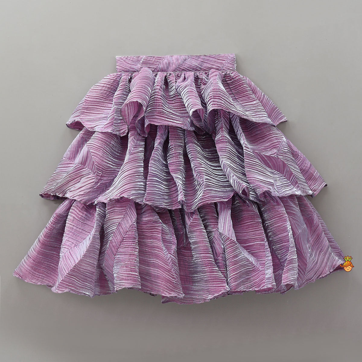 Pre Order: Beautiful Sequin One Shoulder Top With Crushed Layered Sheen Lehenga