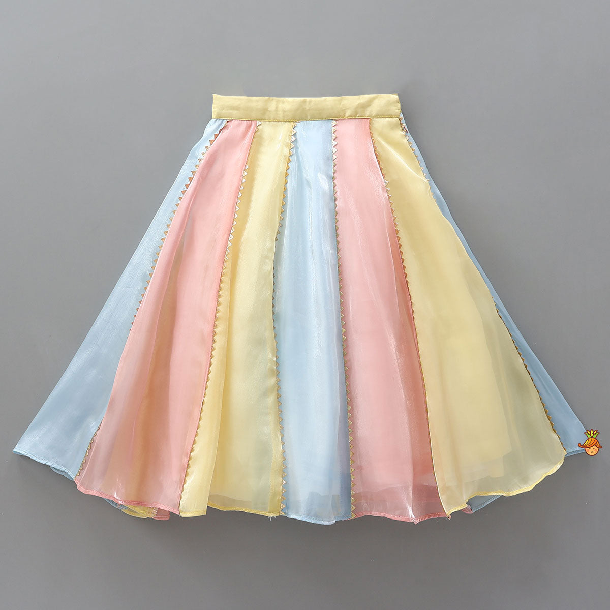 Pre Order: Adorable Sequined Halter Neck Top And Multicolour Shiny Lehenga