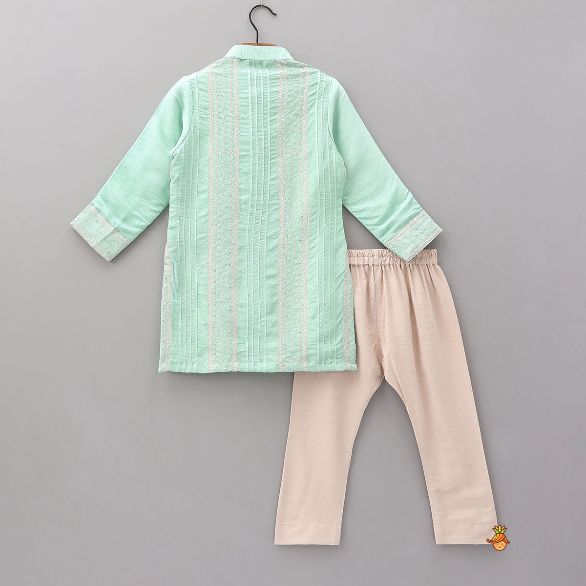 Pre Order: Pin-Tuck Embroidered Kurta With Pyjama