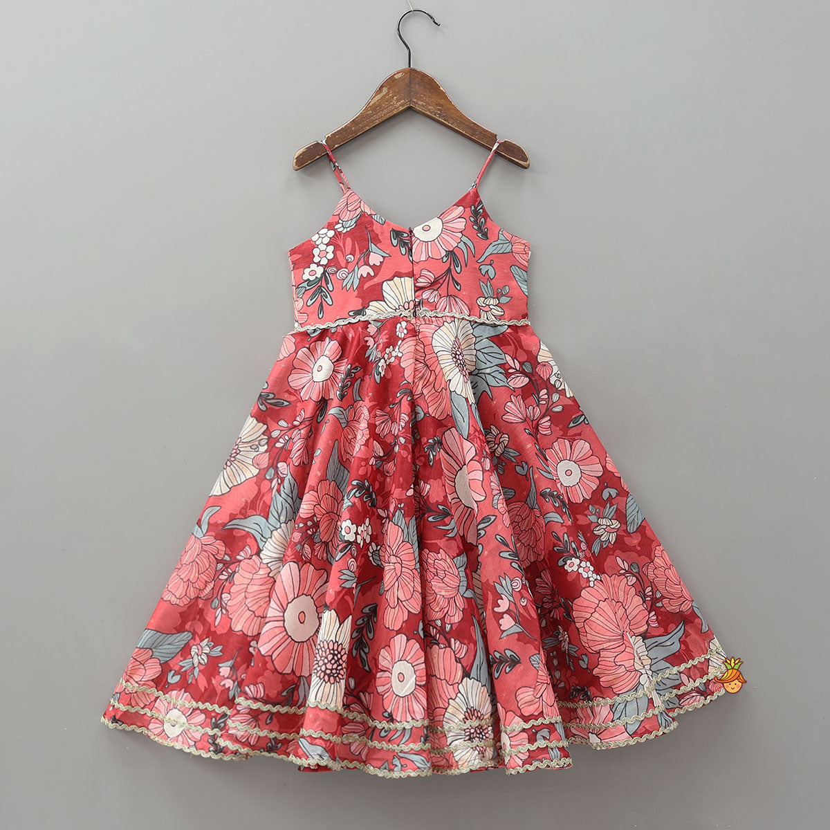 Floral Strappy Kurti With Matching Dupatta