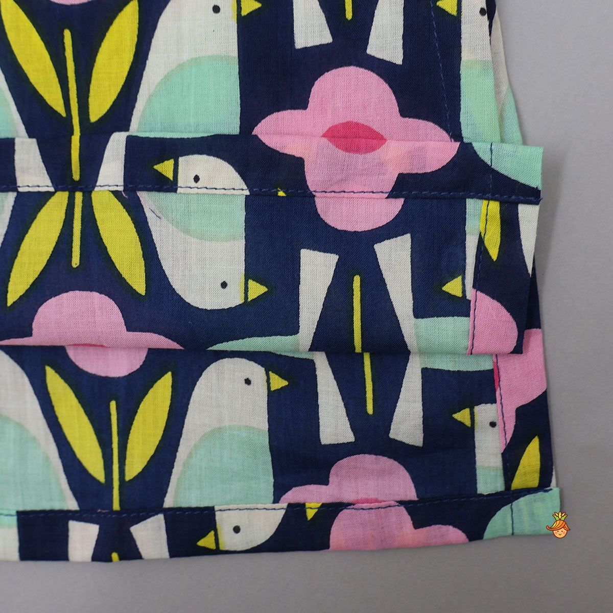 Pre Order: Bird And Floral Printed Kurta With Pyjama