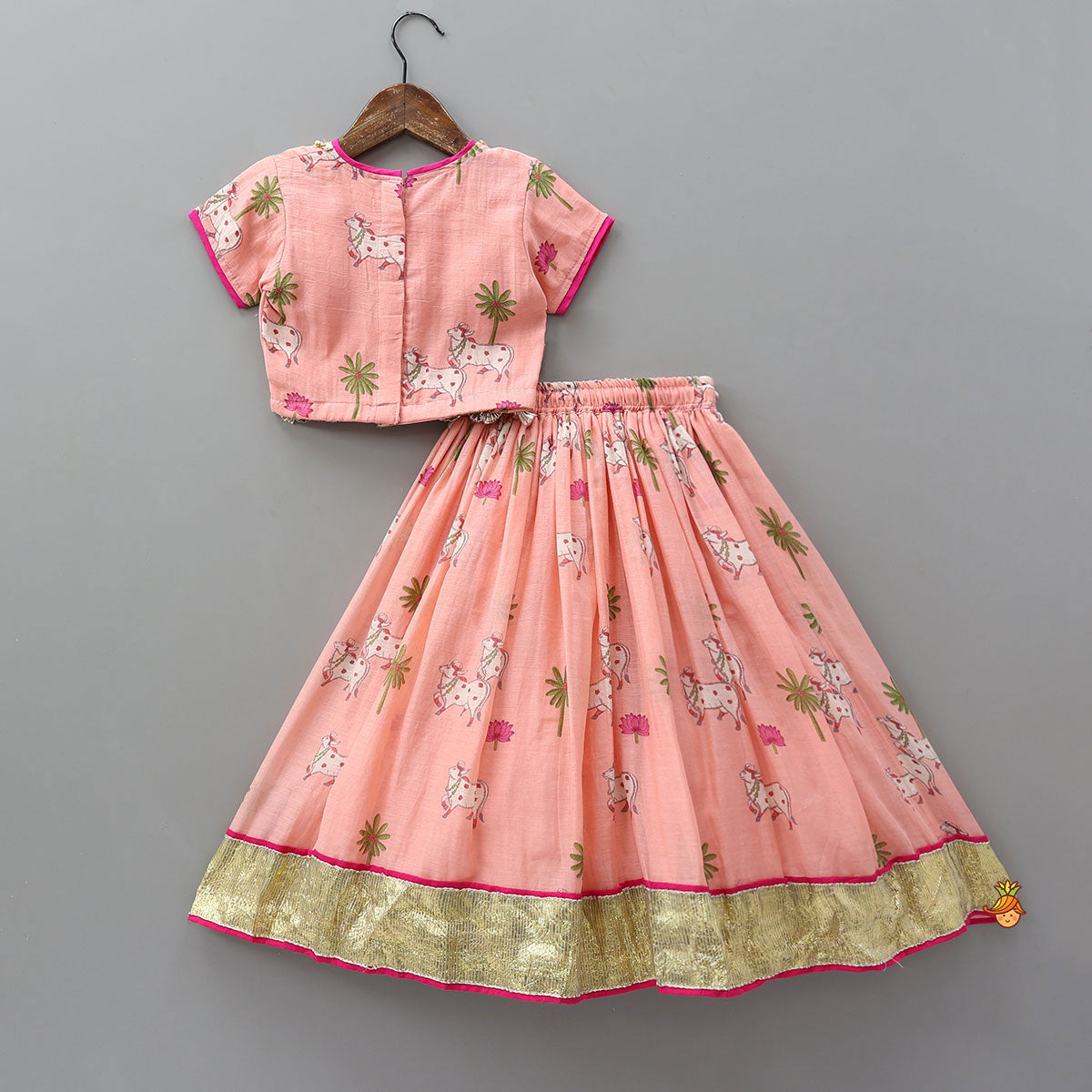 Pre Order: Beautifully Printed Top And Lehenga