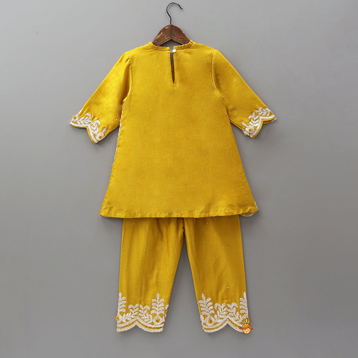 Pre Order: Lace Embroidered Stylish Kurti With Matching Pants