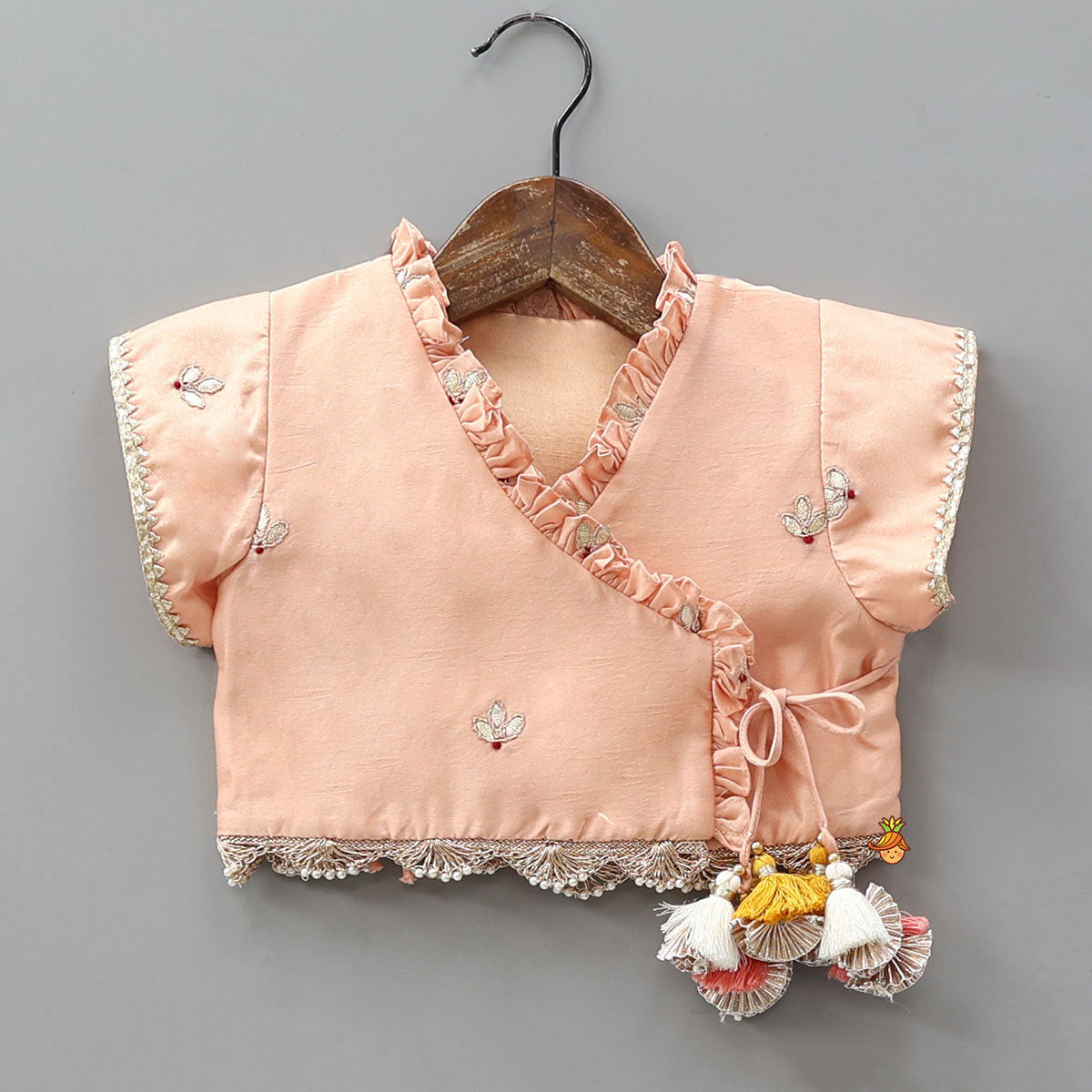 Pre Order: Angarkha Style Top And Lehenga