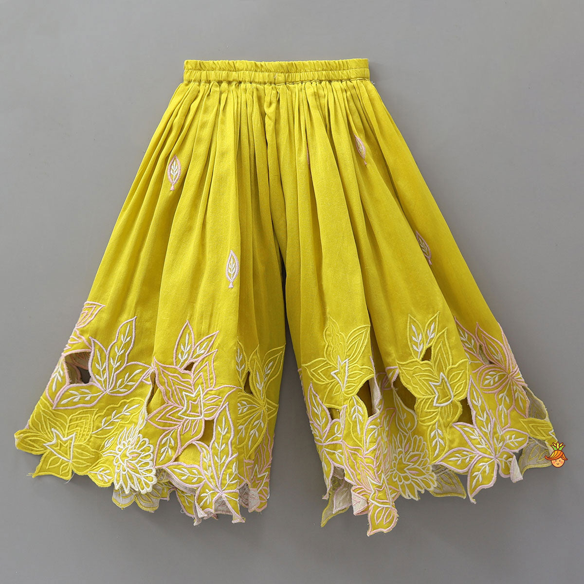 Pre Order: Jacket Style Front Knot Top And Cut-Work Palazzo