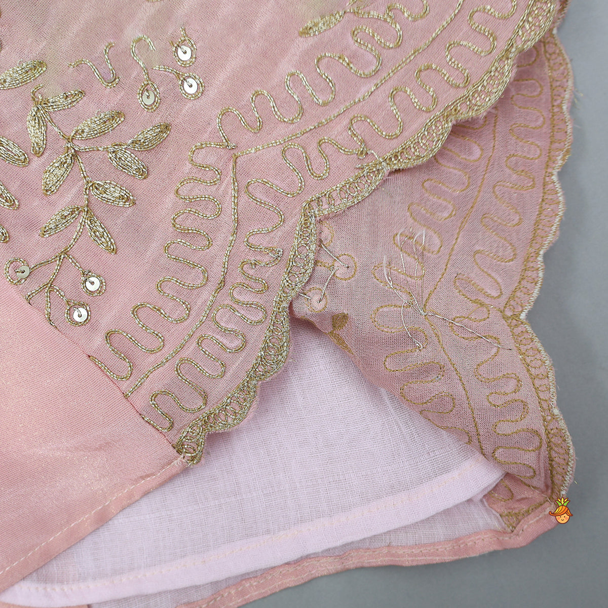 Pre Order: Shimmery Embroidered Ruffled Top With Lehenga