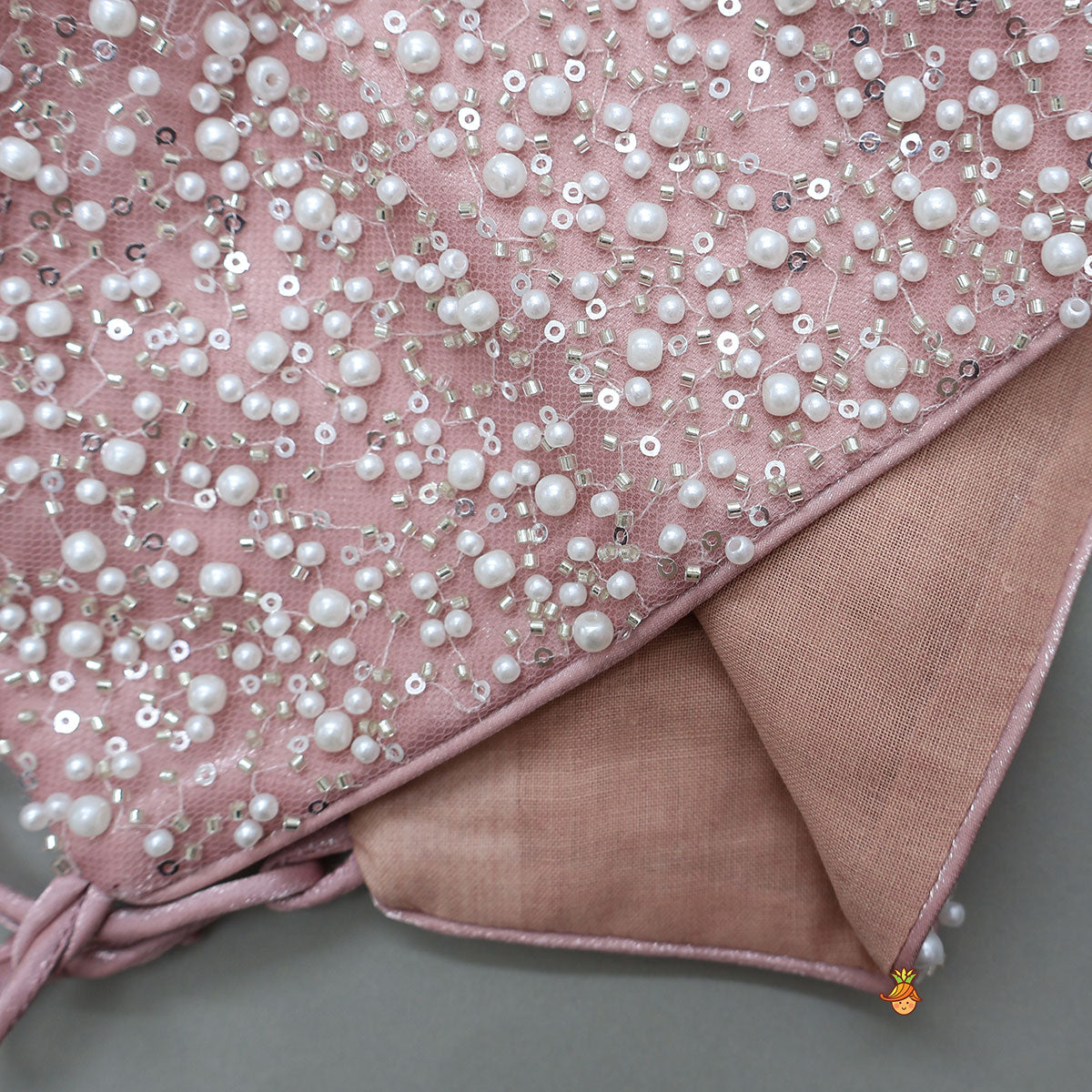 Pre Order: Gorgeous Criss-Cross Back Knot Top And Crushed Lehenga With Matching Hair Tie