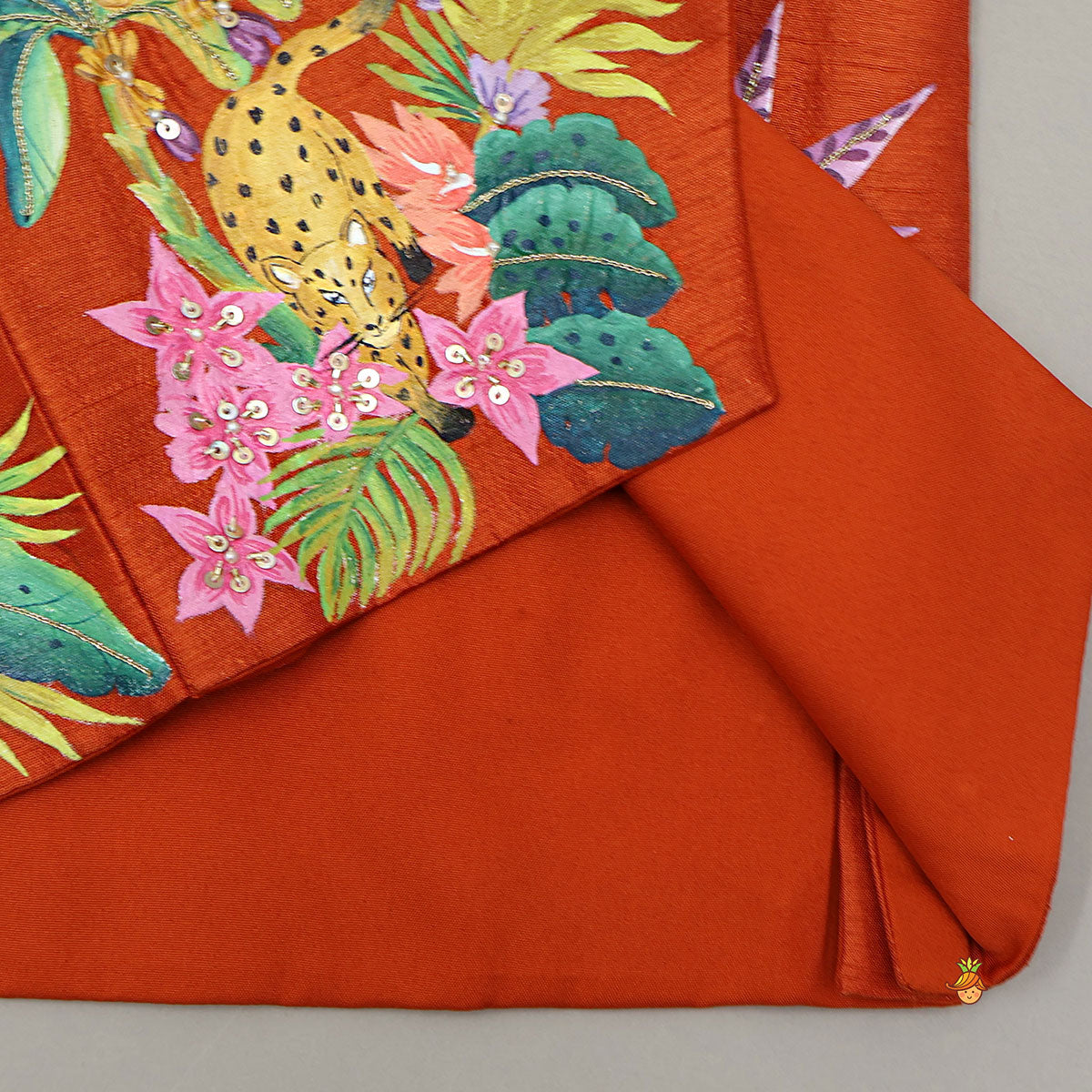 Pre Order: Ethnic Kurta With Hand-Painted Jacket And Matching Dhoti