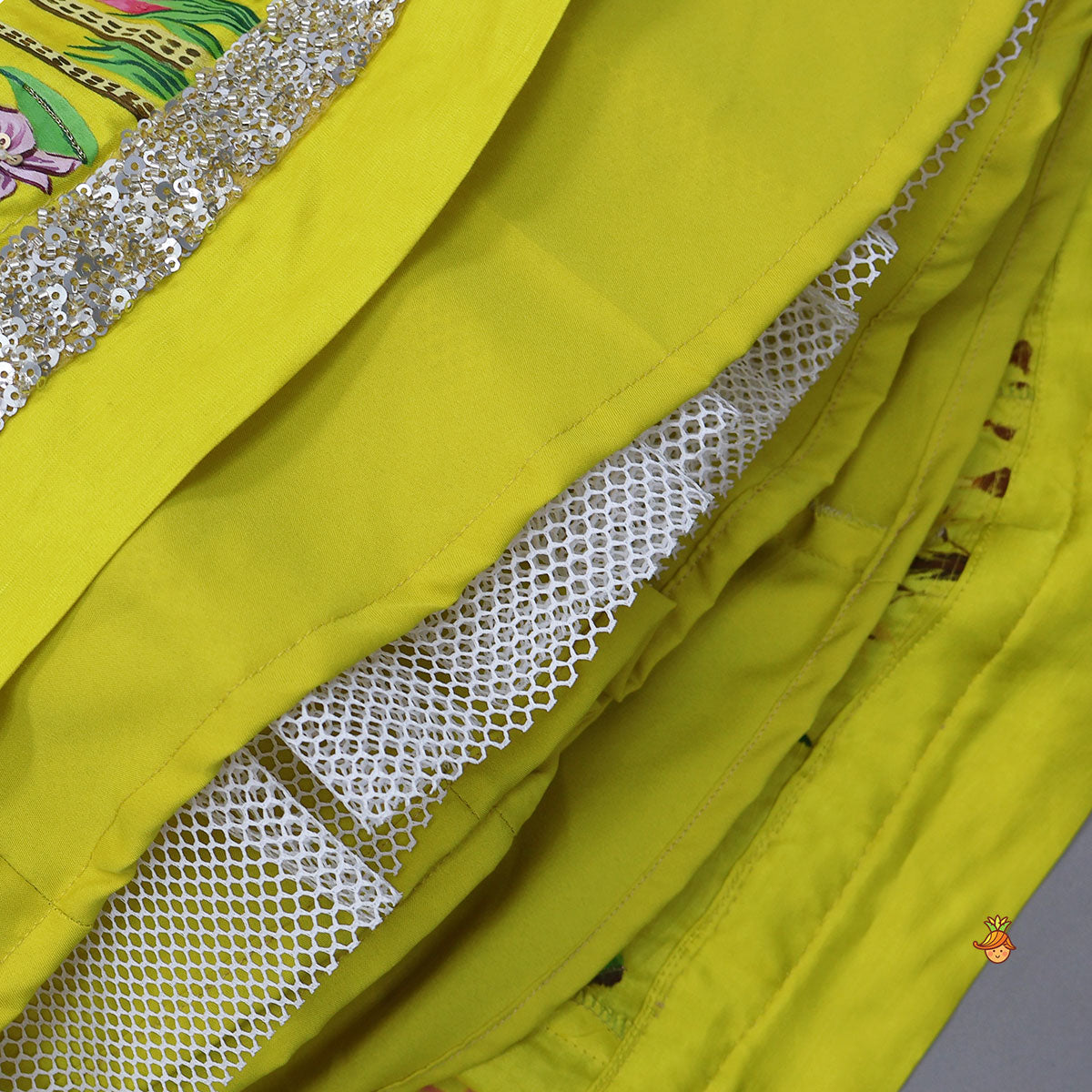 Pre Order: Hand Painted Halter Neck Top And Lehenga With Beautiful Lace Work Dupatta