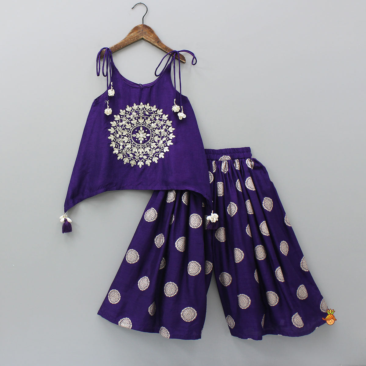 Pre Order: Gota Work Stylish Flared Top With Palazzo