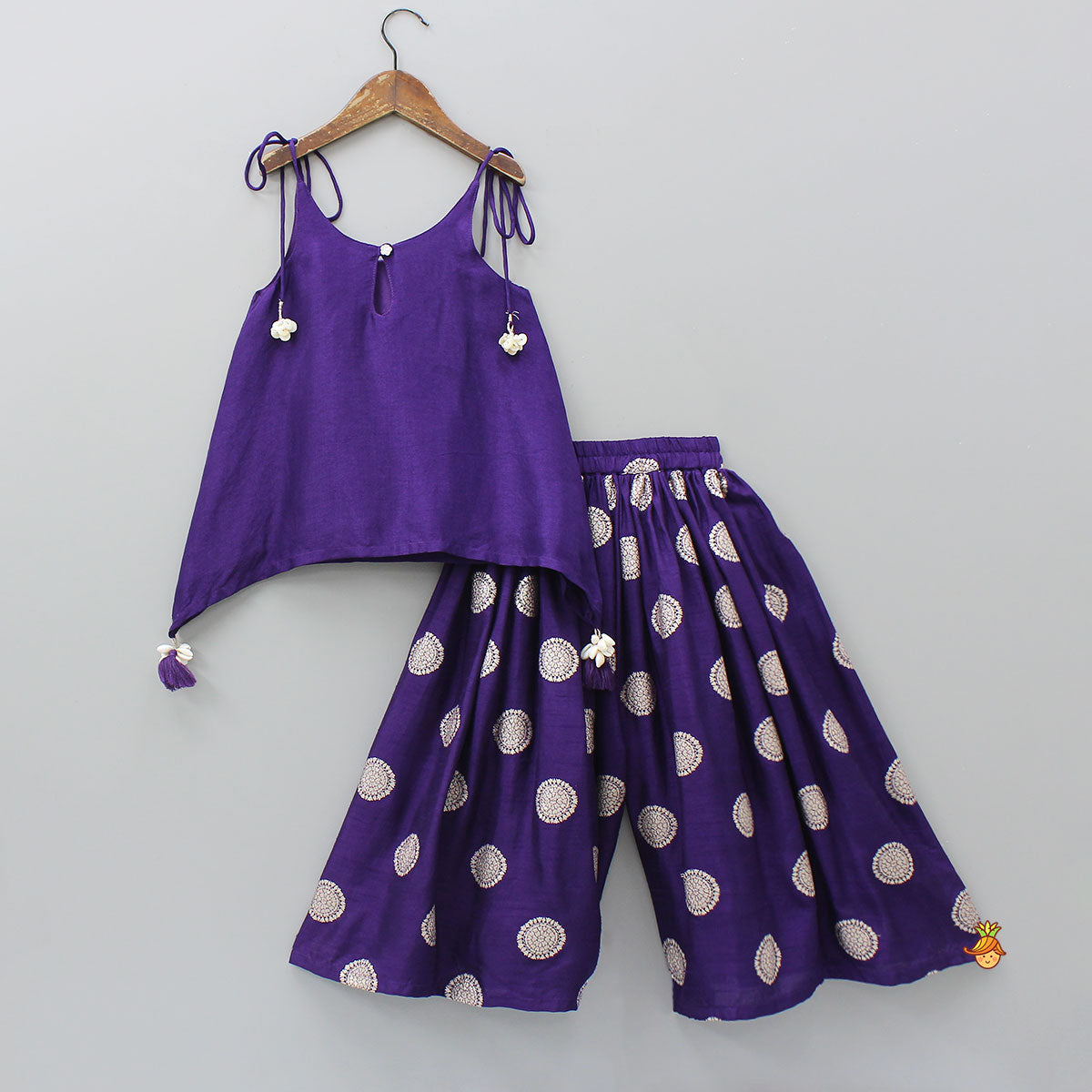 Pre Order: Gota Work Stylish Flared Top With Palazzo