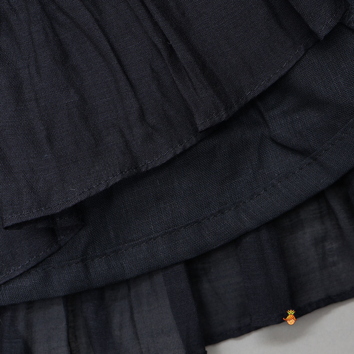 Pre Order: Elegant Black Ruffled Kurti