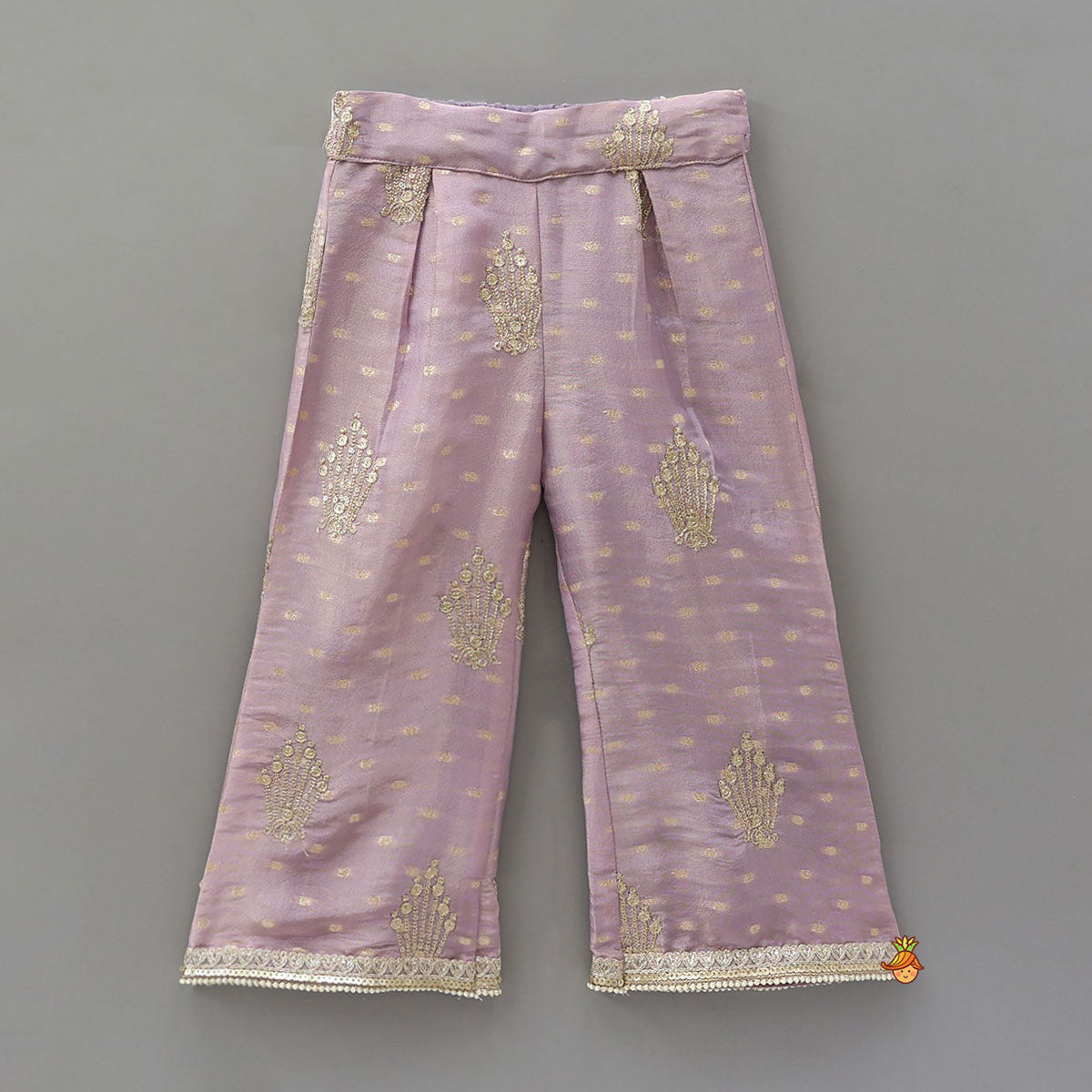 Pre Order: Contrasting Yoke Front Slit Kurti With Pant And Dupatta