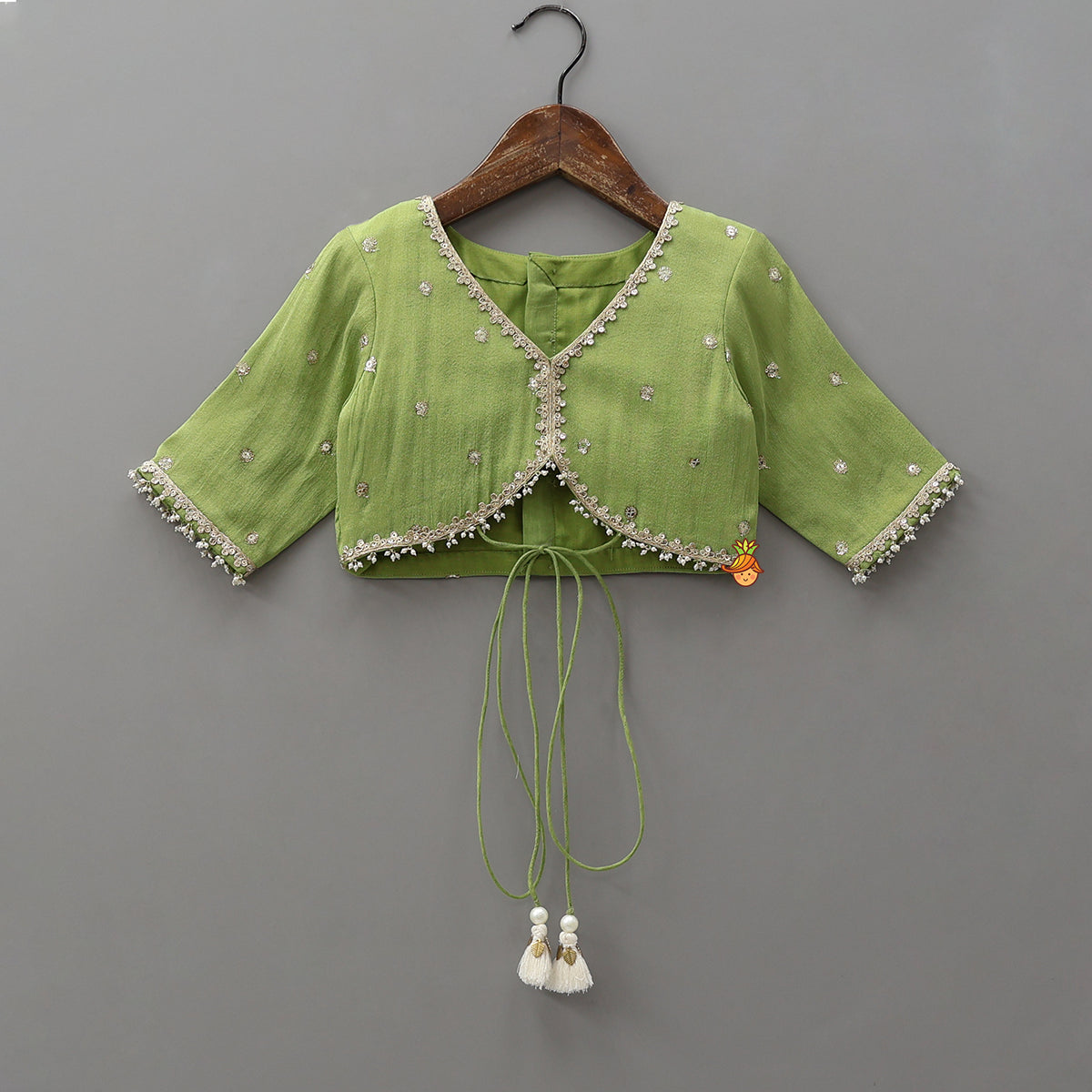 Pre Order: Stylish Top With Sequined Lehenga And Matching Dupatta