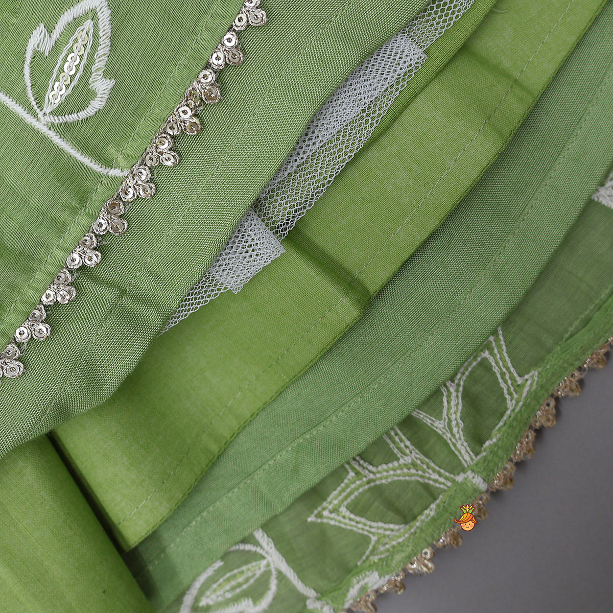 Pre Order: Stylish Top With Sequined Lehenga And Matching Dupatta