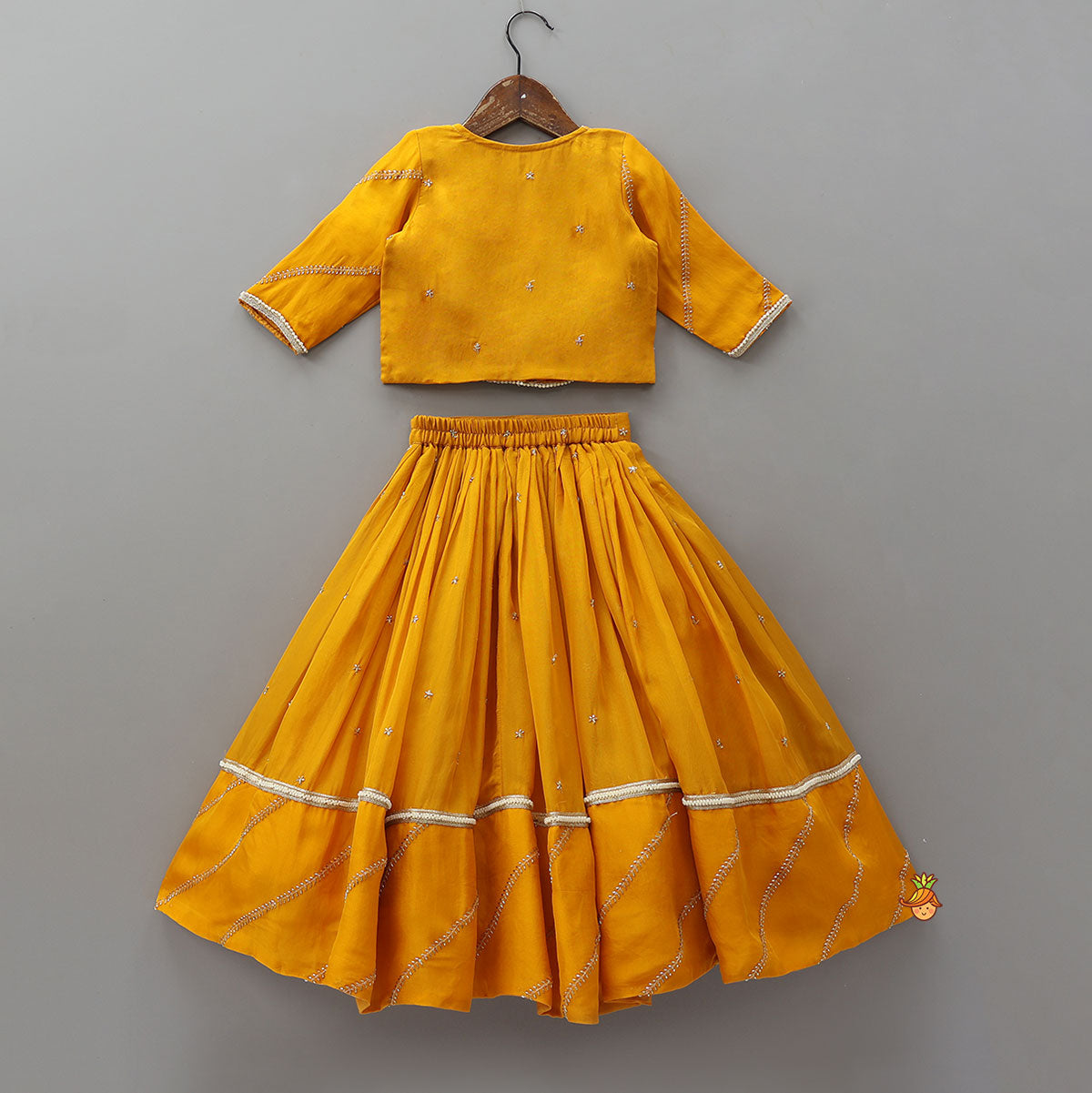 Pre Order: Stunning Lace Work Top And Lehenga With Net Dupatta