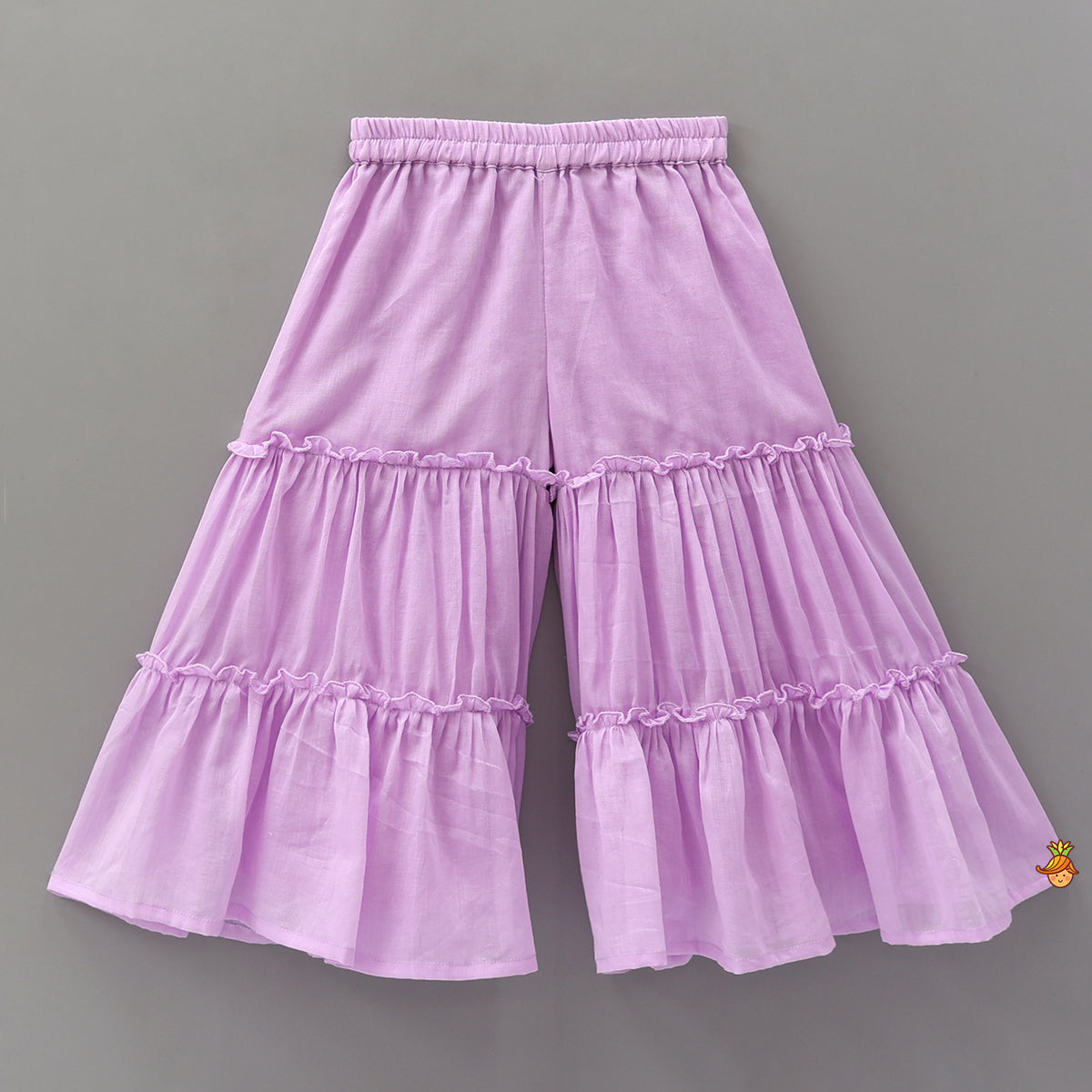 Multicolour Mirror Work Embellished Kurti With Sharara And Dupatta