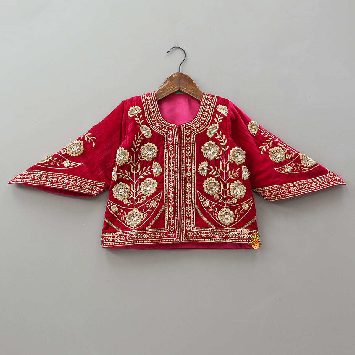 Stylish Flared Sleeves Top And Lehenga