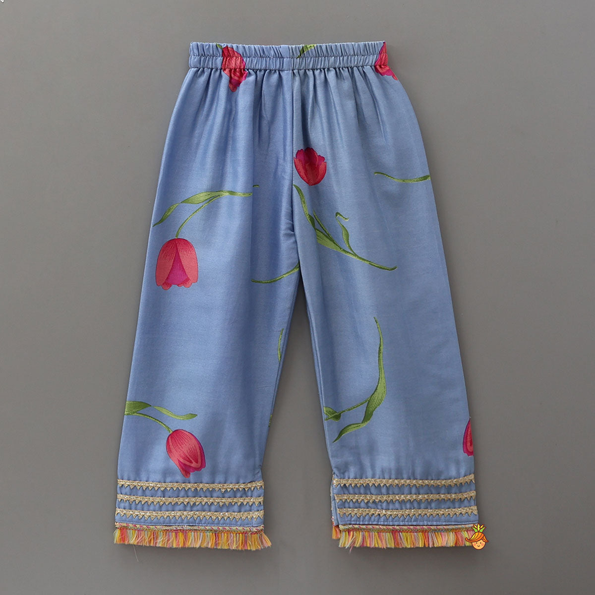 Pre Order: Fringed Printed Kurti And Pant