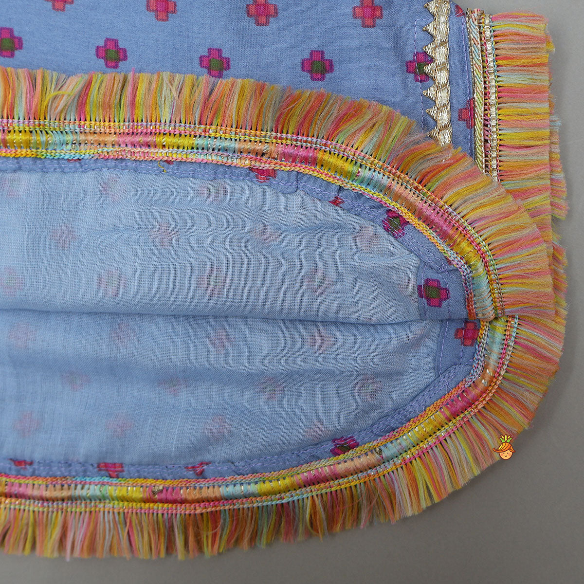 Pre Order: Fringed Printed Kurti And Pant