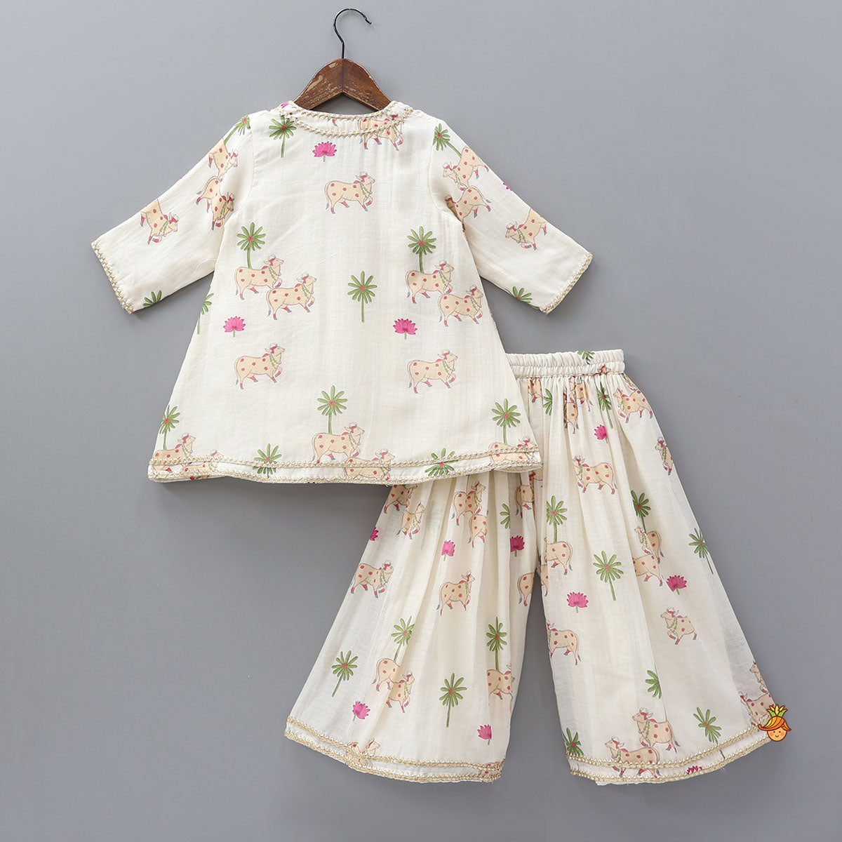 Pre Order: Angarkha Style Ethnic Kurti And Palazzo