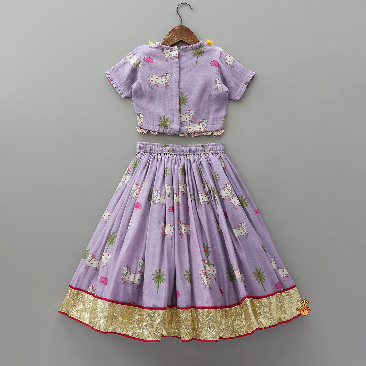 Pre Order: Adorable Printed Top And Lehenga