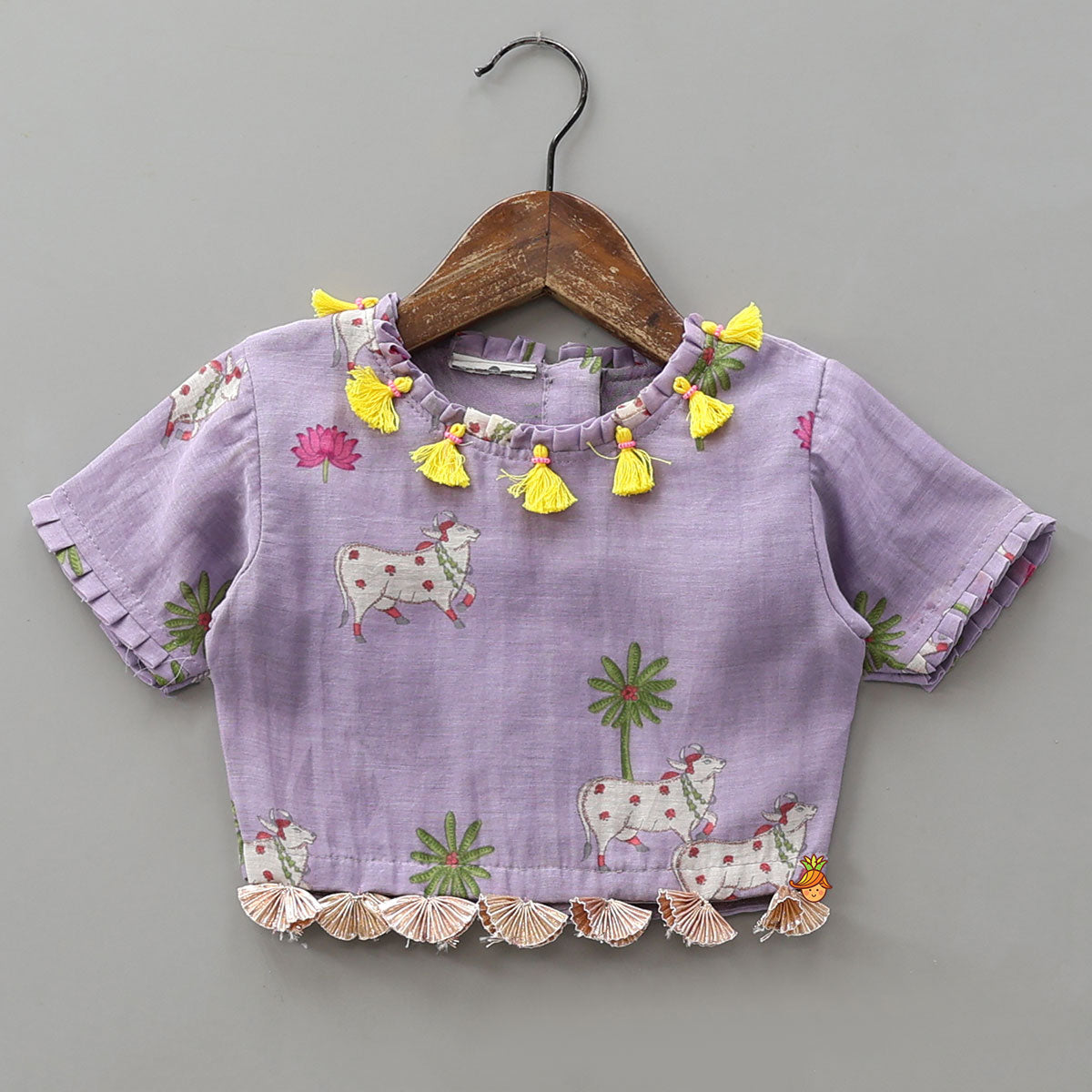 Pre Order: Adorable Printed Top And Lehenga