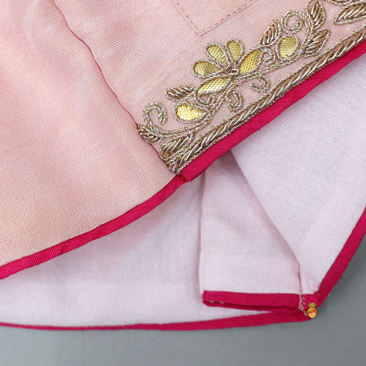 Pre Order: Jacket-Style Embroidered Top And Lehenga