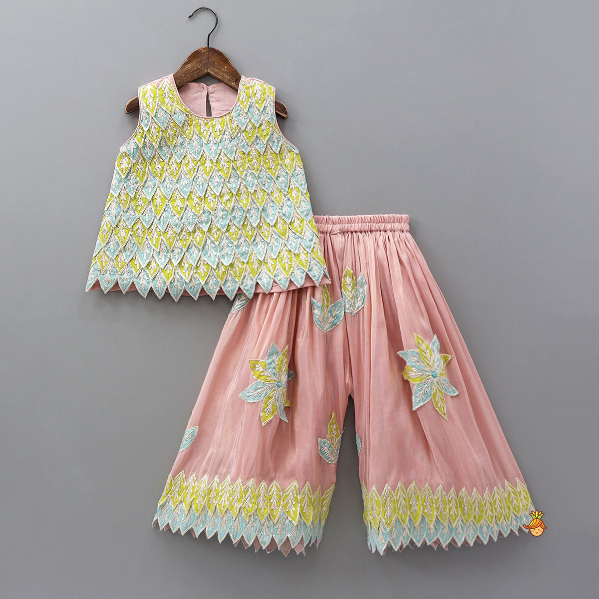 Pre Order: Applique Work Top And Palazzo