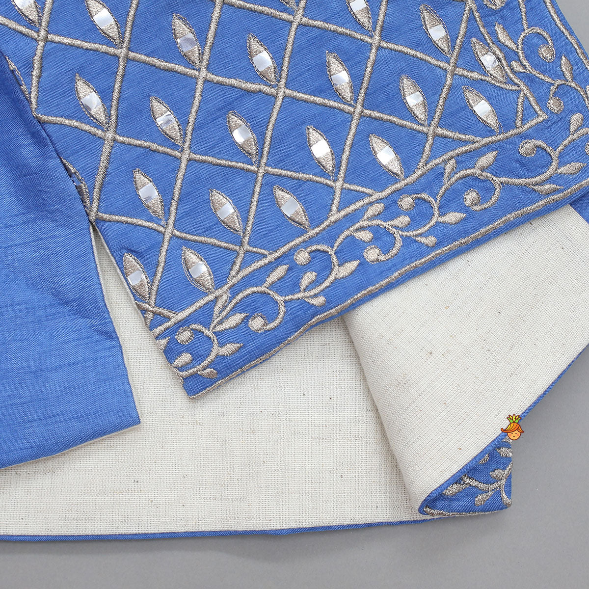 Pre Order: Striped Mandarin Collar Kurta With Open Jacket And Pyjama