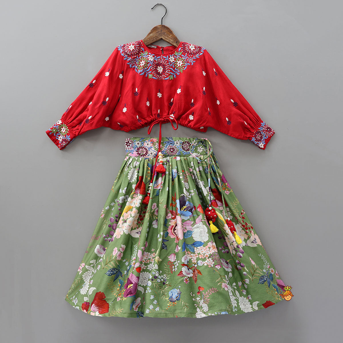 Pre Order: Adjustable Drawstring Top And Lehenga