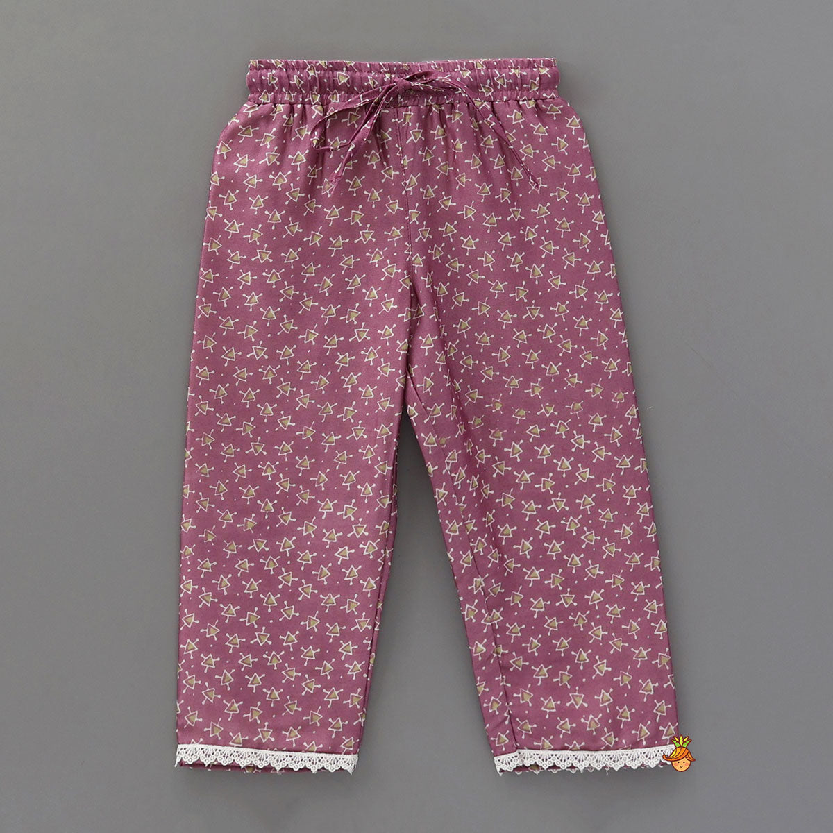 Pre Order: Side Knot Detail Floral Printed Kurti And Pant With Dupatta