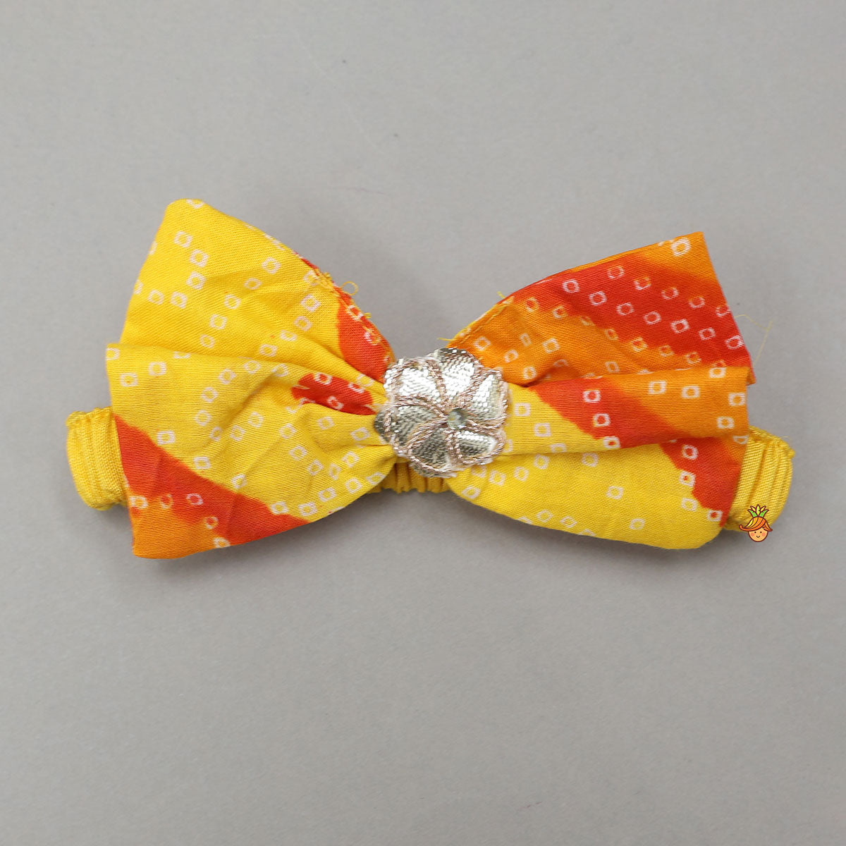 Bandhani Printed Angarkha-Style Kurti With Headband And Booties