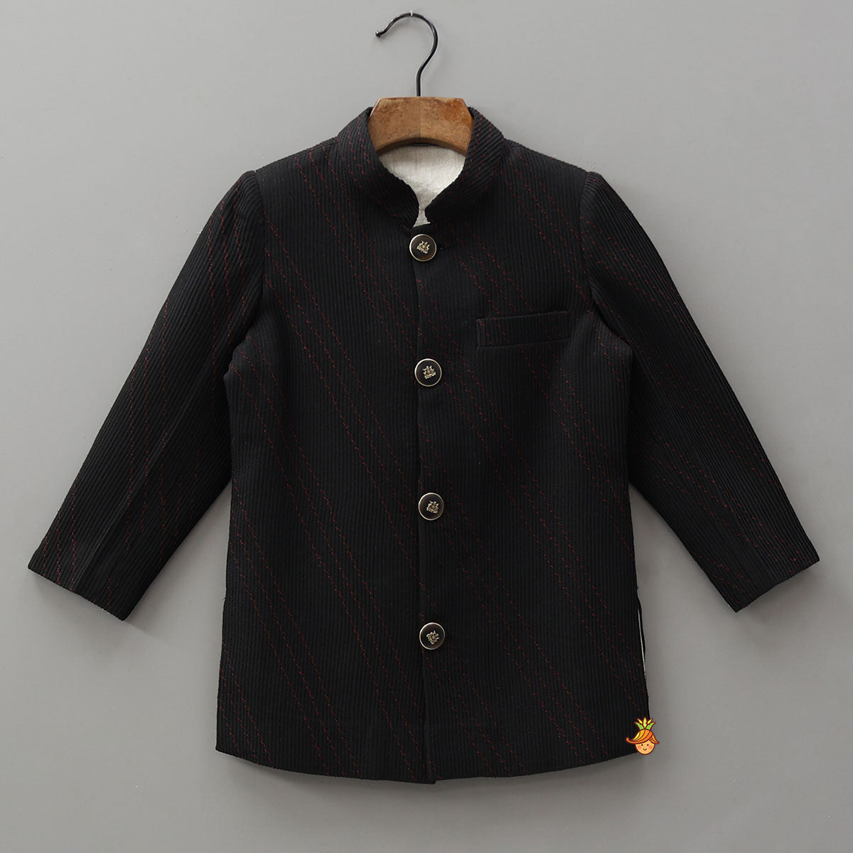 Pre Order: Elegant Front-Open Sherwani With Pyjama