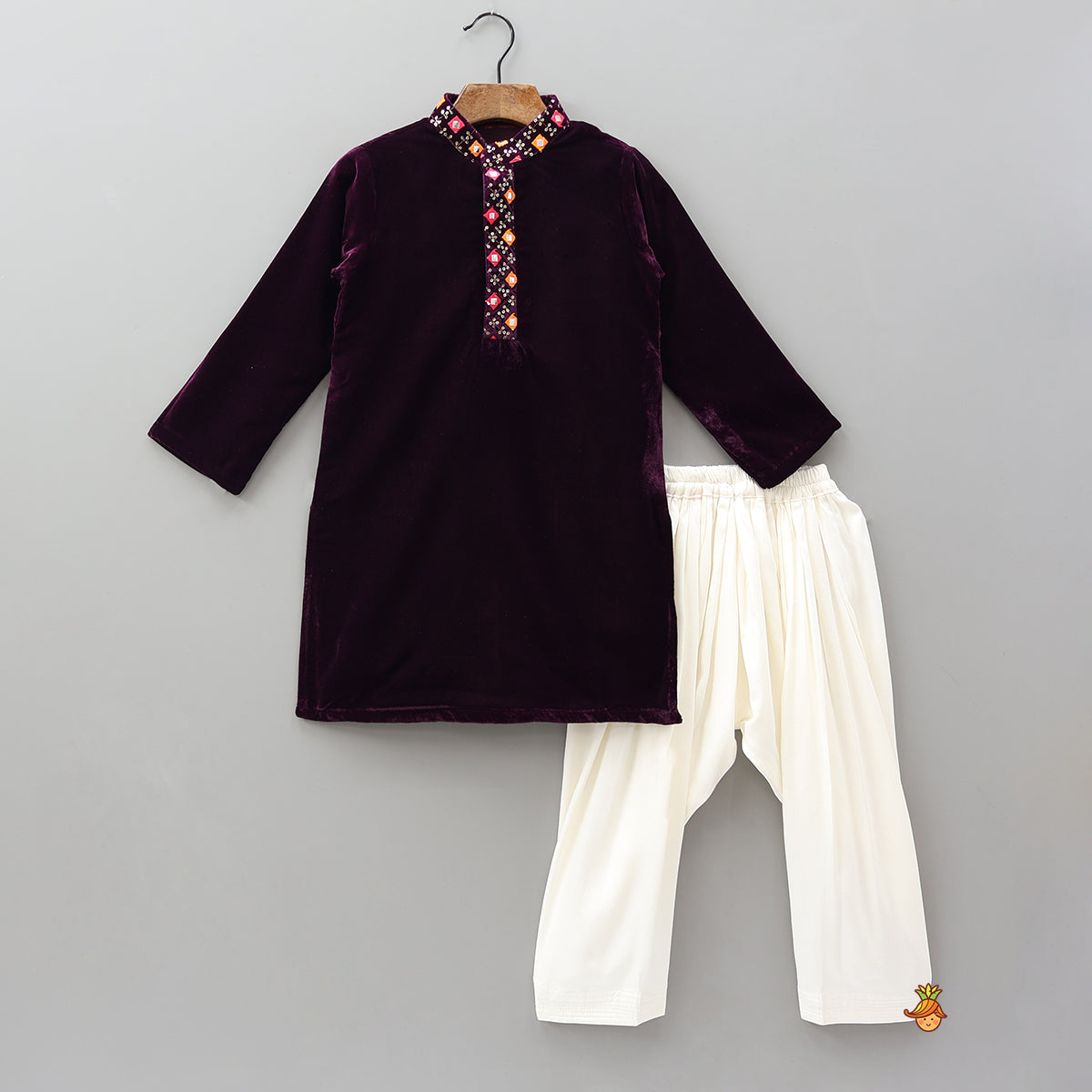 Pre Order: Festive Velvet Kurta With Salwar
