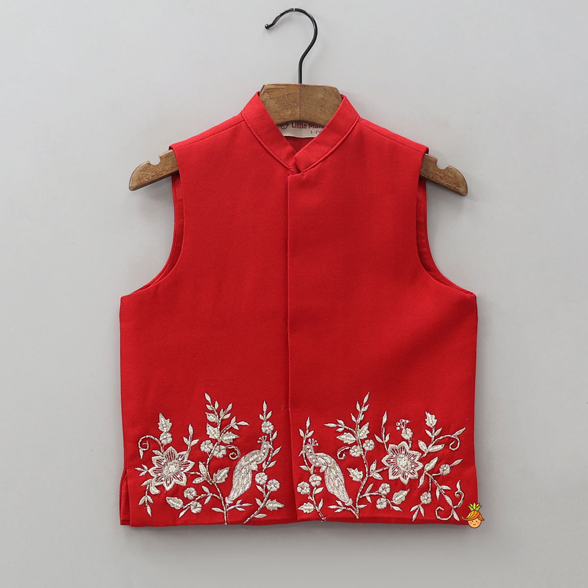 Printed Kurta With Embroidered Jacket And Matching Pyjama