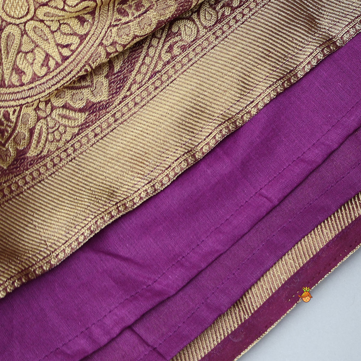 Pre Order: Floral-Embroidered Scalloped Hem Top And Pleated Lehenga