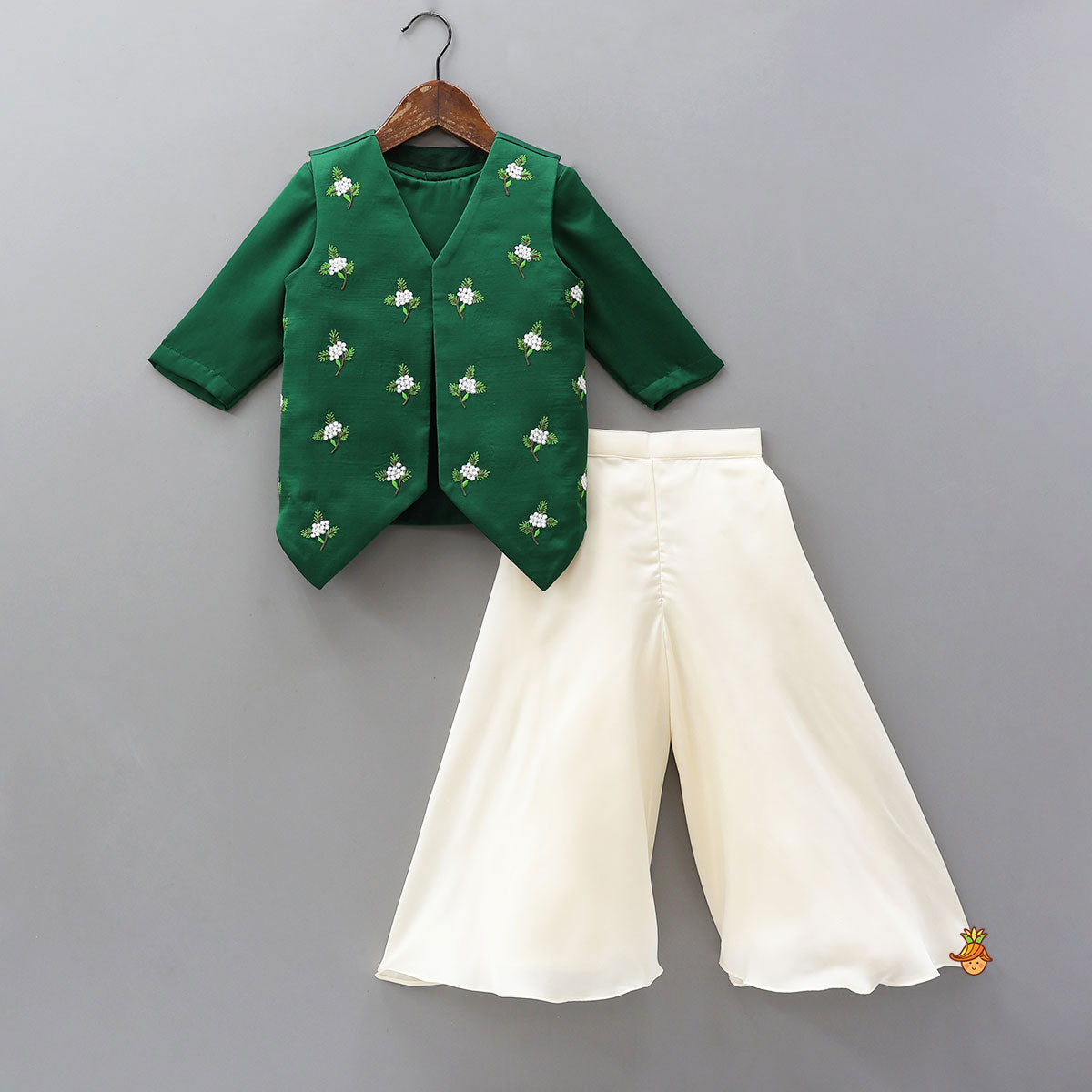 Pre Order: Top With Stylish Hem Jacket And Palazzo