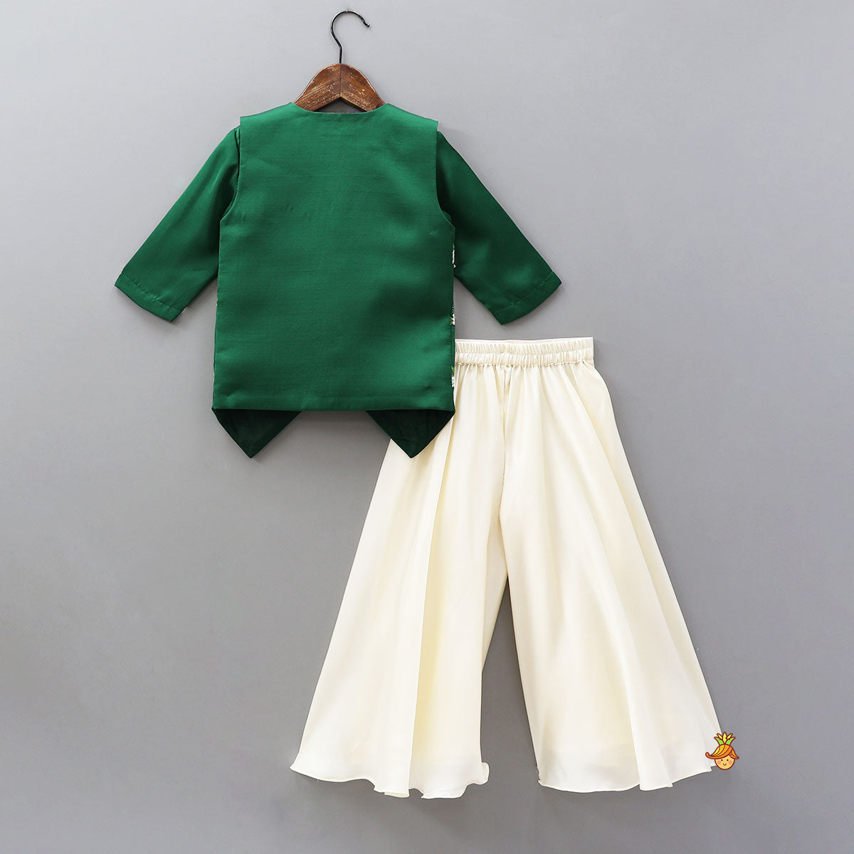 Pre Order: Top With Stylish Hem Jacket And Palazzo