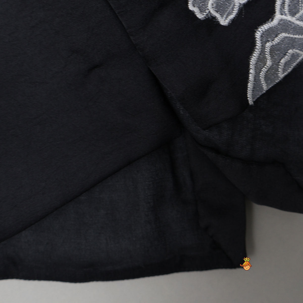 Pre Order: Cowl Kurta With Applique Work Jacket And Pyjama