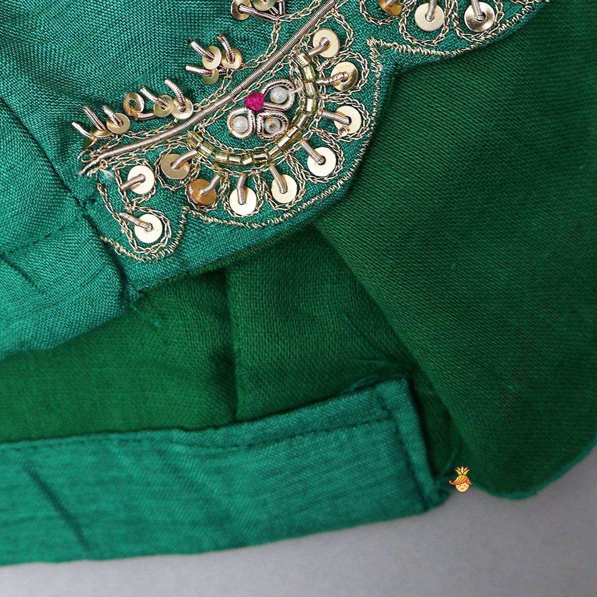 Pre Order: Scalloped Design Top And Brocade Lehenga