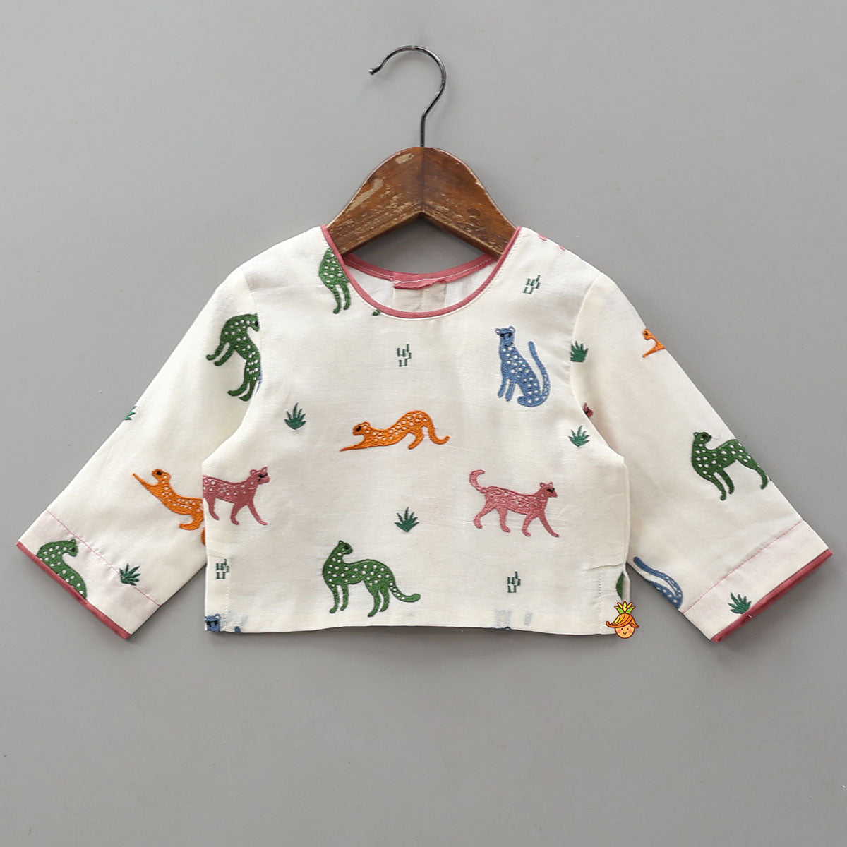 Thread Embroidered Top And Flared Lehenga