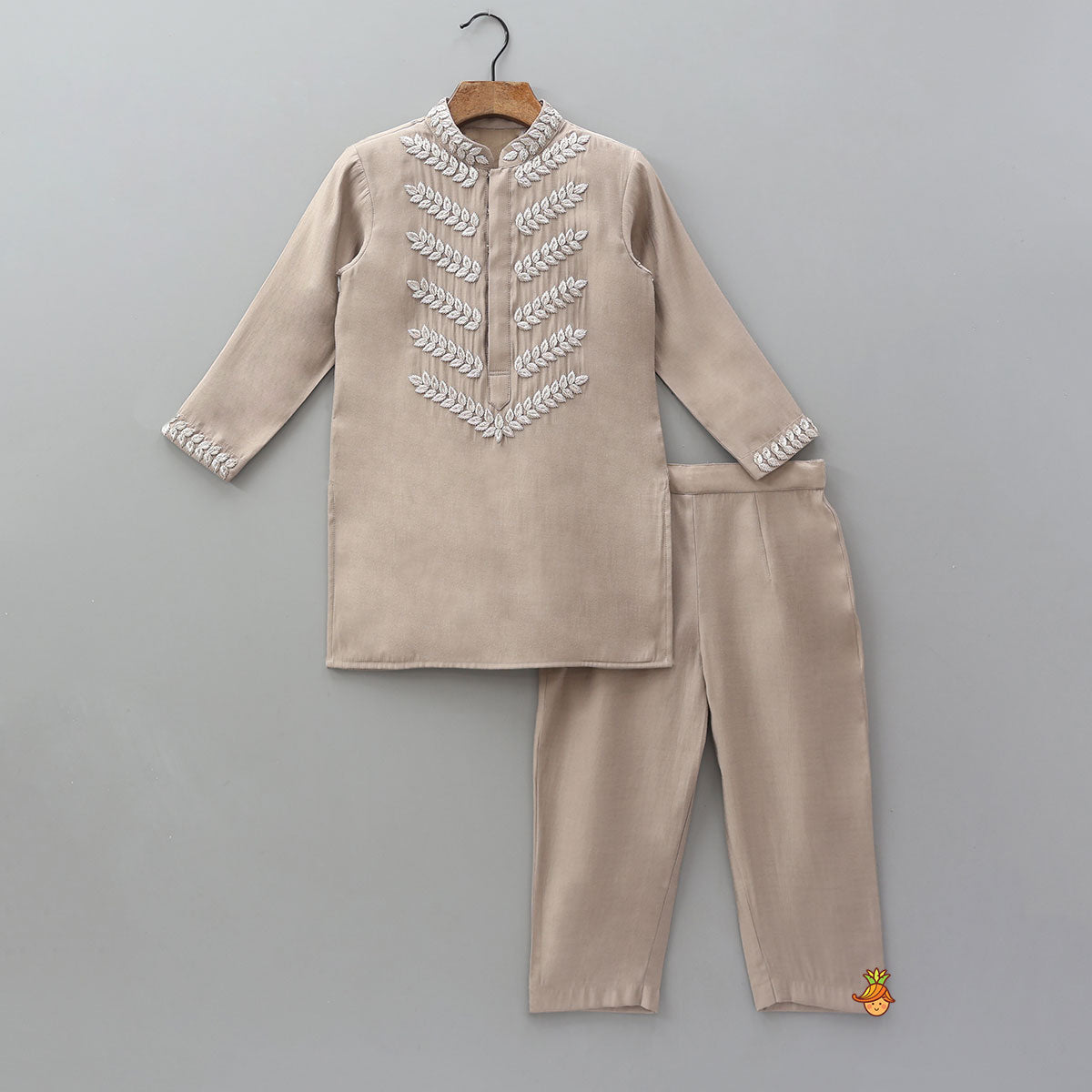 Pre Order: Hand Embroidered Elegant Kurta With Pants