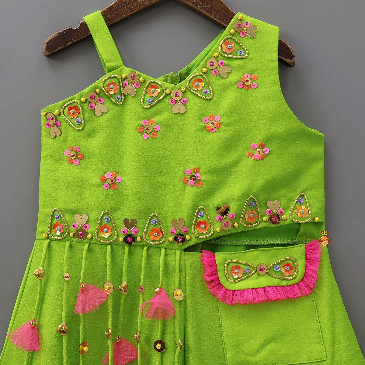 Mirror Work And Tassel-Enhanced Elegant Jumpsuit