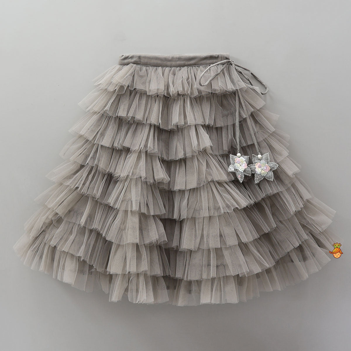 Pre Order: Beautiful Top With Open Jacket And Layered Net Lehenga