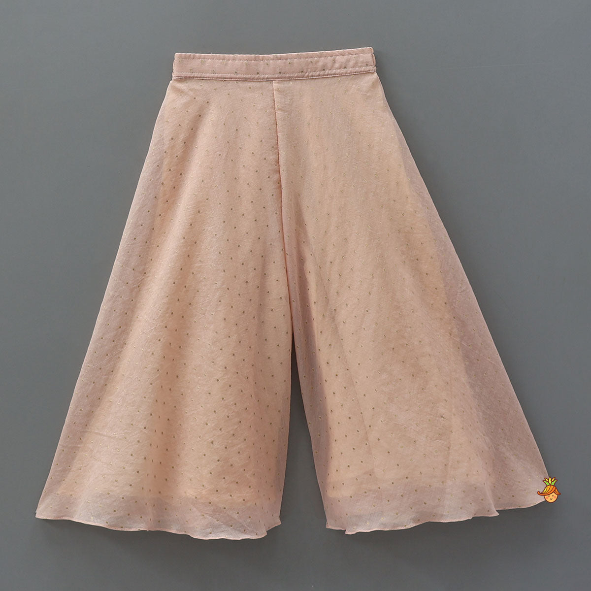 Pre Order: Embroidered Notch Collar Top And Flared Palazzo