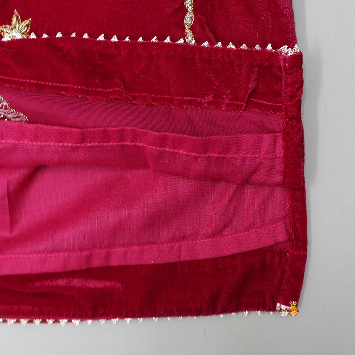 Pre Order: Hand Embroidered Kurti And Salwar With Contrasting Dupatta