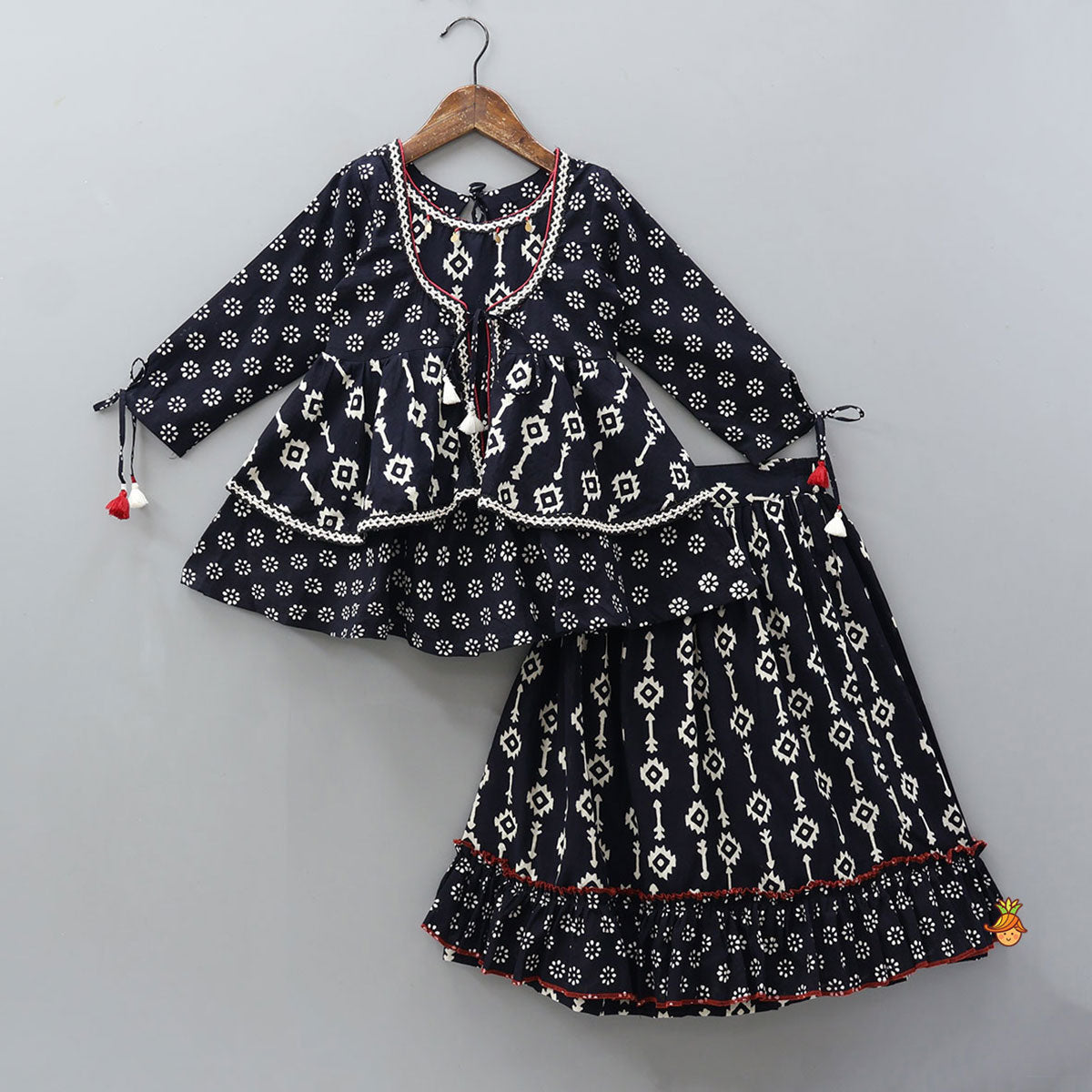 Jacket Style Kurti And Lehenga